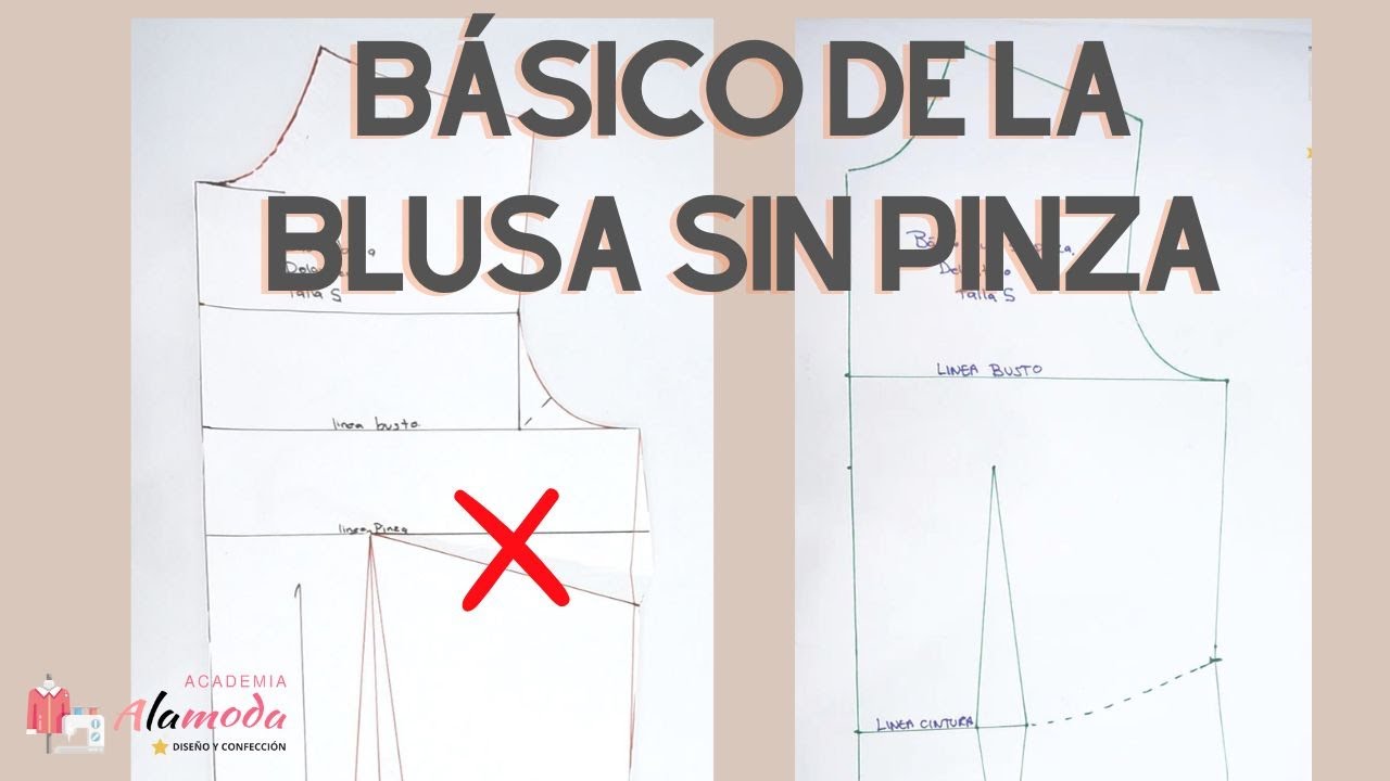 𝐂𝐋𝐀𝐒𝐄 # 𝟓📐 TRAZO 𝐁Á𝐒𝐈𝐂𝐎 𝐃𝐄 𝐋𝐀 𝐁𝐋𝐔𝐒𝐀 𝐒𝐈𝐍 𝐏𝐈𝐍𝐙𝐀 | Aprende a eliminar la pinza de costado