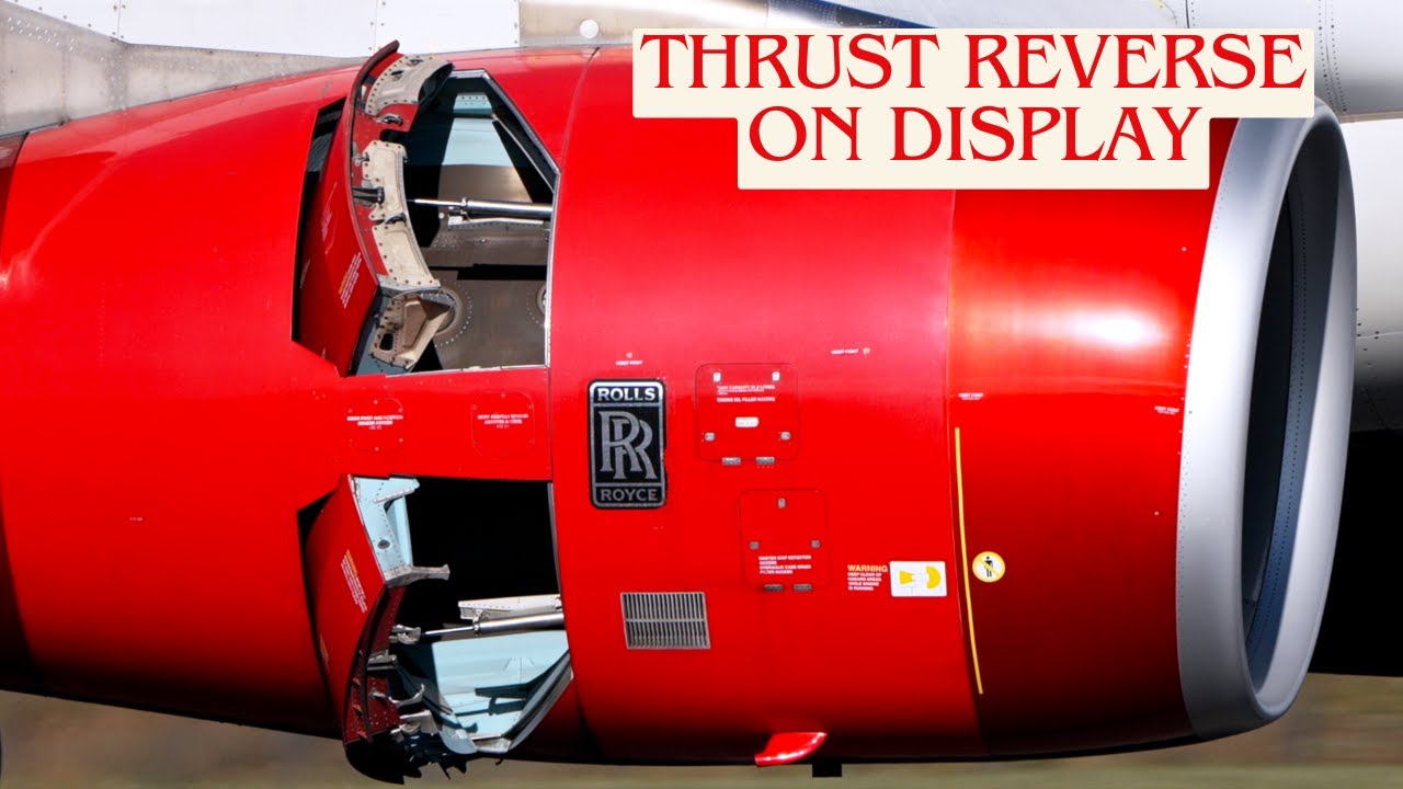 [4K]Rolls Royce Trent 700 thrust reverse up close. 