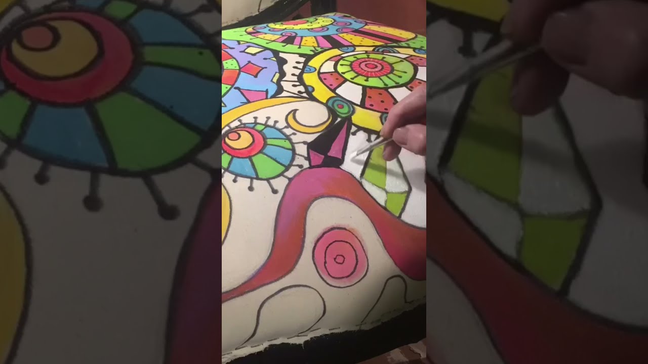 Hand Painting Upholstery Fabric For Apiece Of Chair Art 