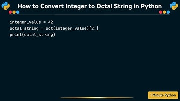 How to Convert Integer to Octal String in Python
