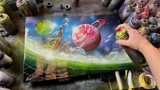Kingdom Beyond Emerald Horizon - SPRAY PAINT ART By Skech