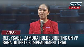 LIVE: House prosecutor Rep. Ysabel Zamora holds briefing on VP Sara Duterte's Impeachment Trial