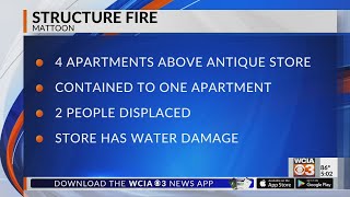 Two displaced, cat rescued after Mattoon apartment fire