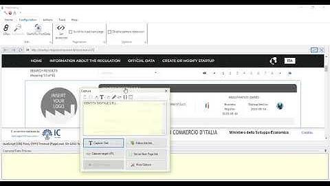 How to scrape search results from registroimprese website using webharvy