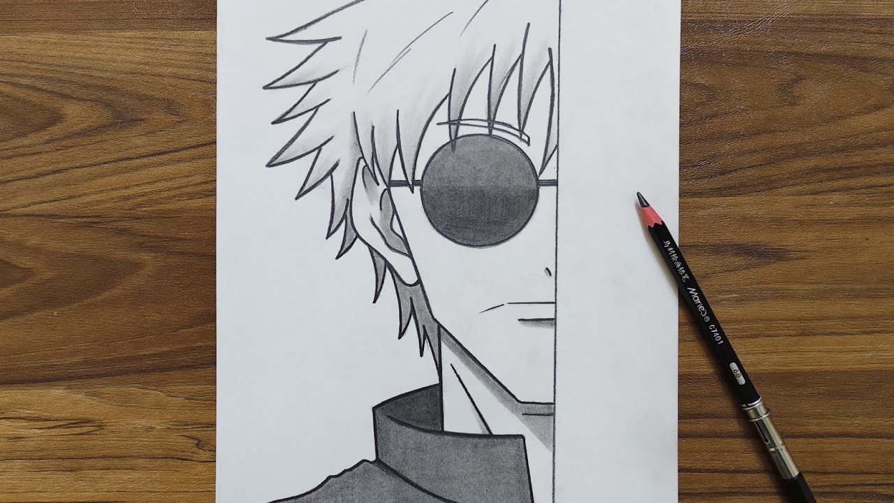 Easy Jujutsu Kaisen drawing for Beginners | Draw Gojo Satoru Easy - Step by step