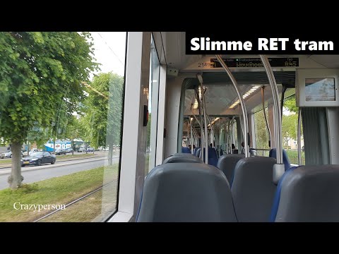 RET Tram met Nieuw Interieur en Licht bij Schiedam Nieuwland