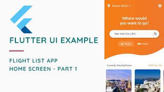 Flight List UI Example In Flutter | Home Screen | Part 1