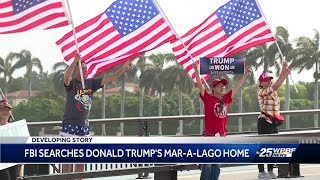 Crowds gather for second day on Palm Beach after FBI searches Donald Trump's Mar-a-Lago resort