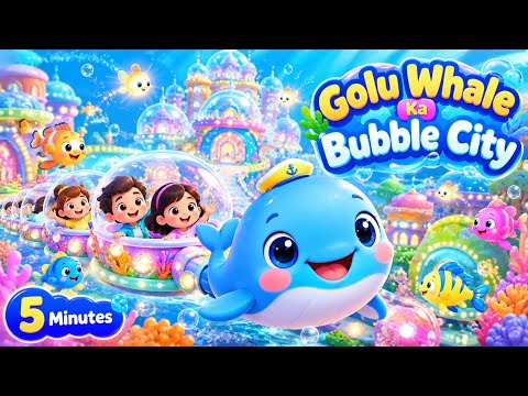 Golu Whale&;s Bubble City š³ | 3D Hindi Cartoon for Kids Golu Whale&;s Bubble City š³ | 3D Hindi Cartoon