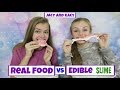 Real Food vs Edible Slime Challenge ~ Jacy and Kacy