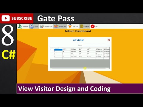 8. Gate Pass in Csharp - View Visitor Design and Coding (C#, Visual Studio, MsSQL Server)