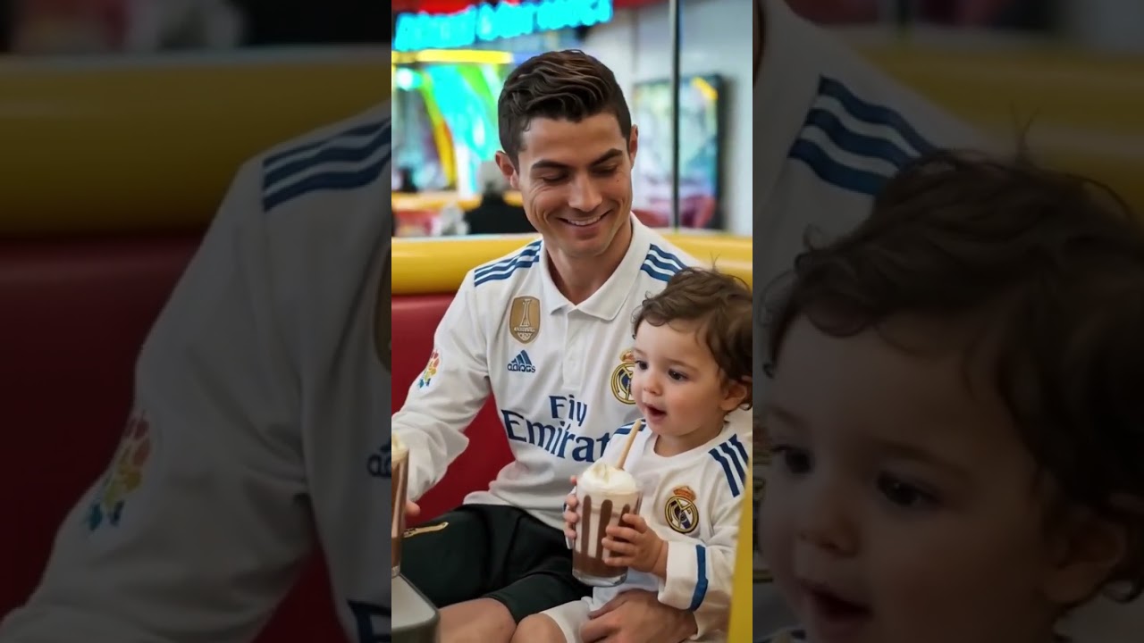 Ronaldo With His Baby 💙🏋️‍♂️ | AI Gym Art | RonaldoAI 