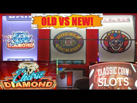 NICE! NEW! ELECTRIC DIAMOND + OLD SCHOOL DOLLAR COIN SLOTS! TRIPLE DOUBLE JACKPOT SLOT PLAY! 3 REELS