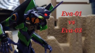 EVA-01 vs EVA-03 (evangelion stopmotion)