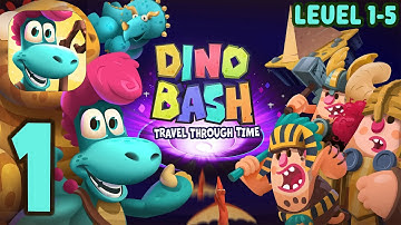 Dino Bash: Travel Through Time - (Level 1-5) - Gameplay Walkthrough Part #1