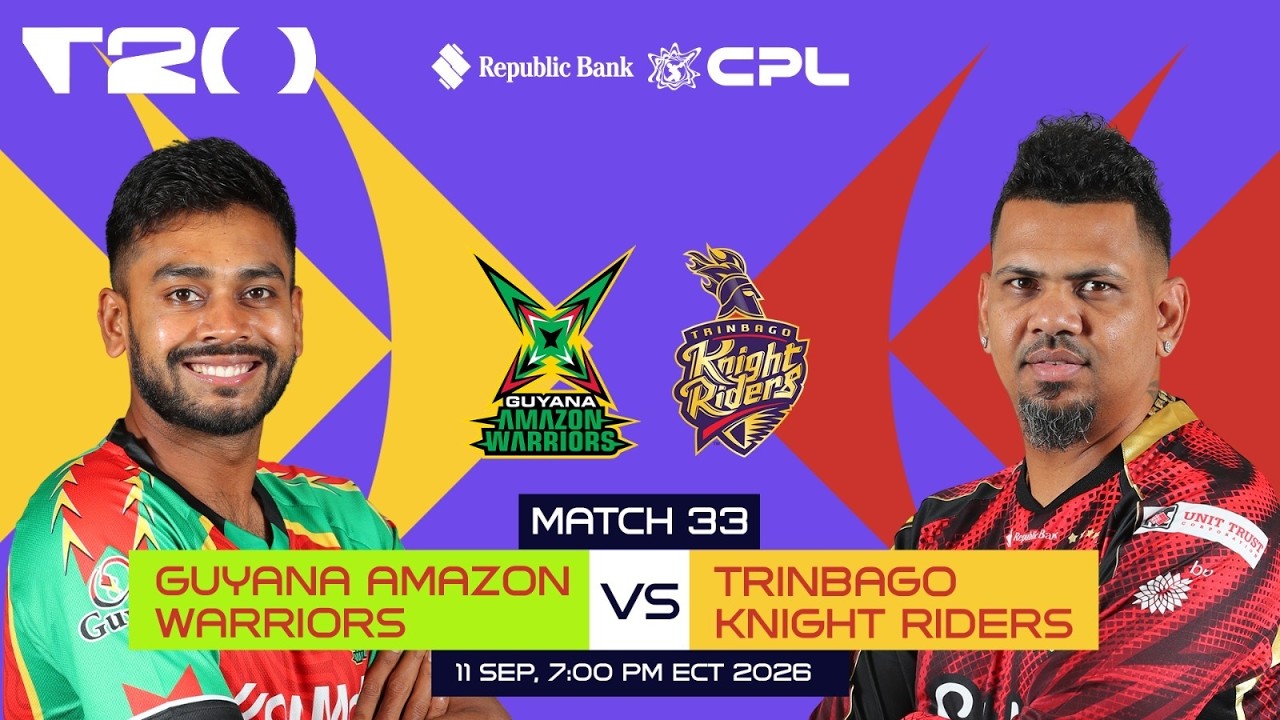 LIVE | Guyana Amazon Warriors vs Trinbago Knight Riders | CPL 2026