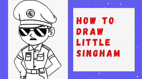 How to Draw little Singham Desh Ka sipahi - step by step easy