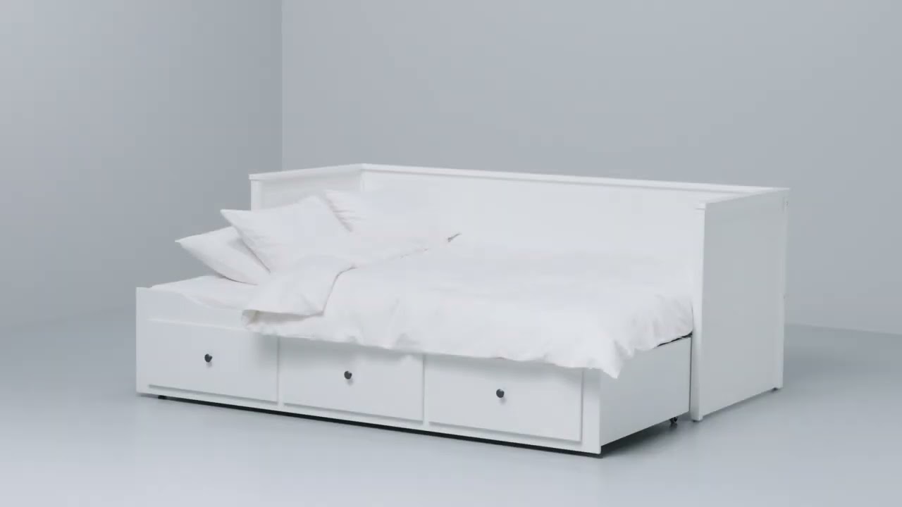 HEMNES - day-bed frame with 3 drawers, white, 80x200 cm | IKEA
