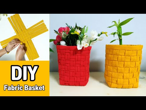 How to Make a Woven Fabric Basket :) Wicker fabric basket sewing tutorial