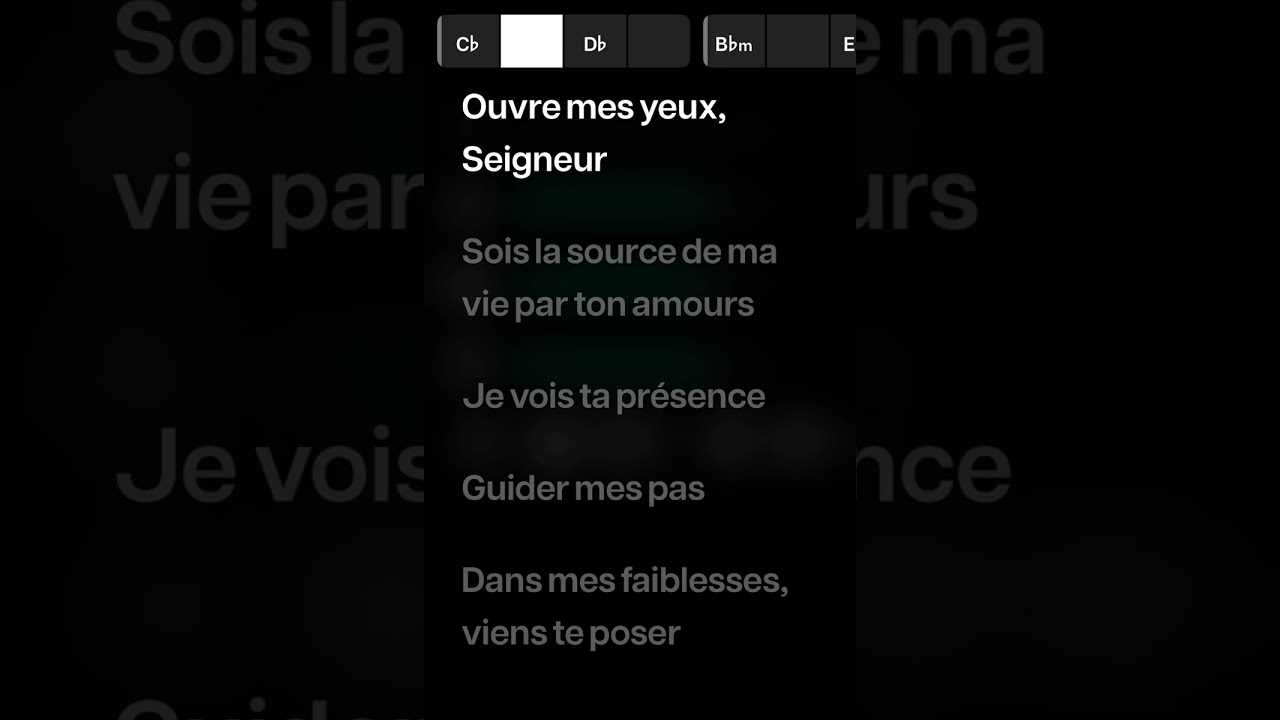 Playback - Ouvre mes yeux, Seigneur - Avec moises