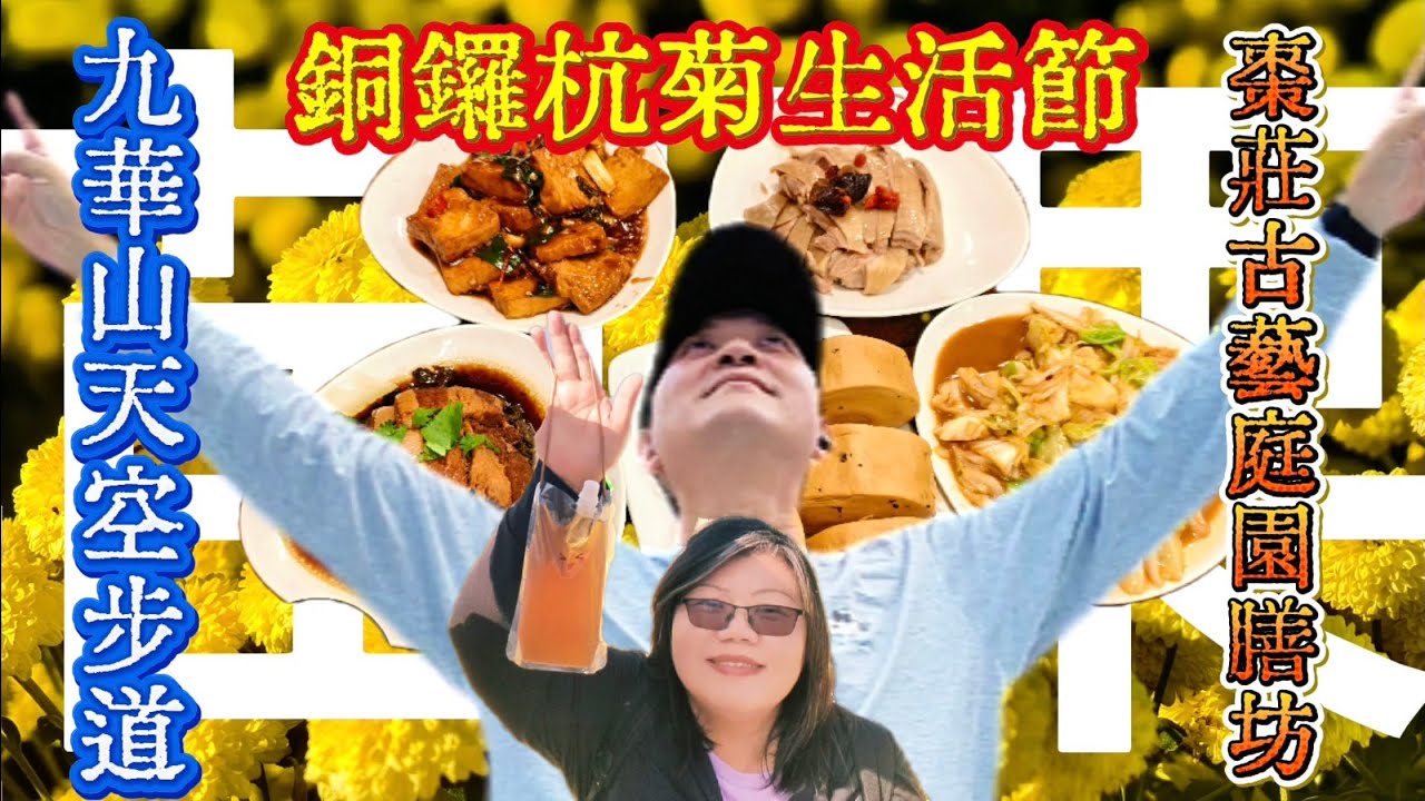 [苗栗](賞花)一年一度銅鑼杭菊生活節 (空拍)九華山天空步道 (美食)棗莊古藝庭園膳坊