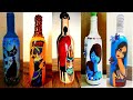 5 Bottle Painting Ideas/ Bottle Art