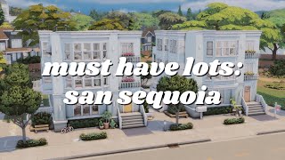 must-have lots for san sequoia | sims 4 no cc lot recommendations
