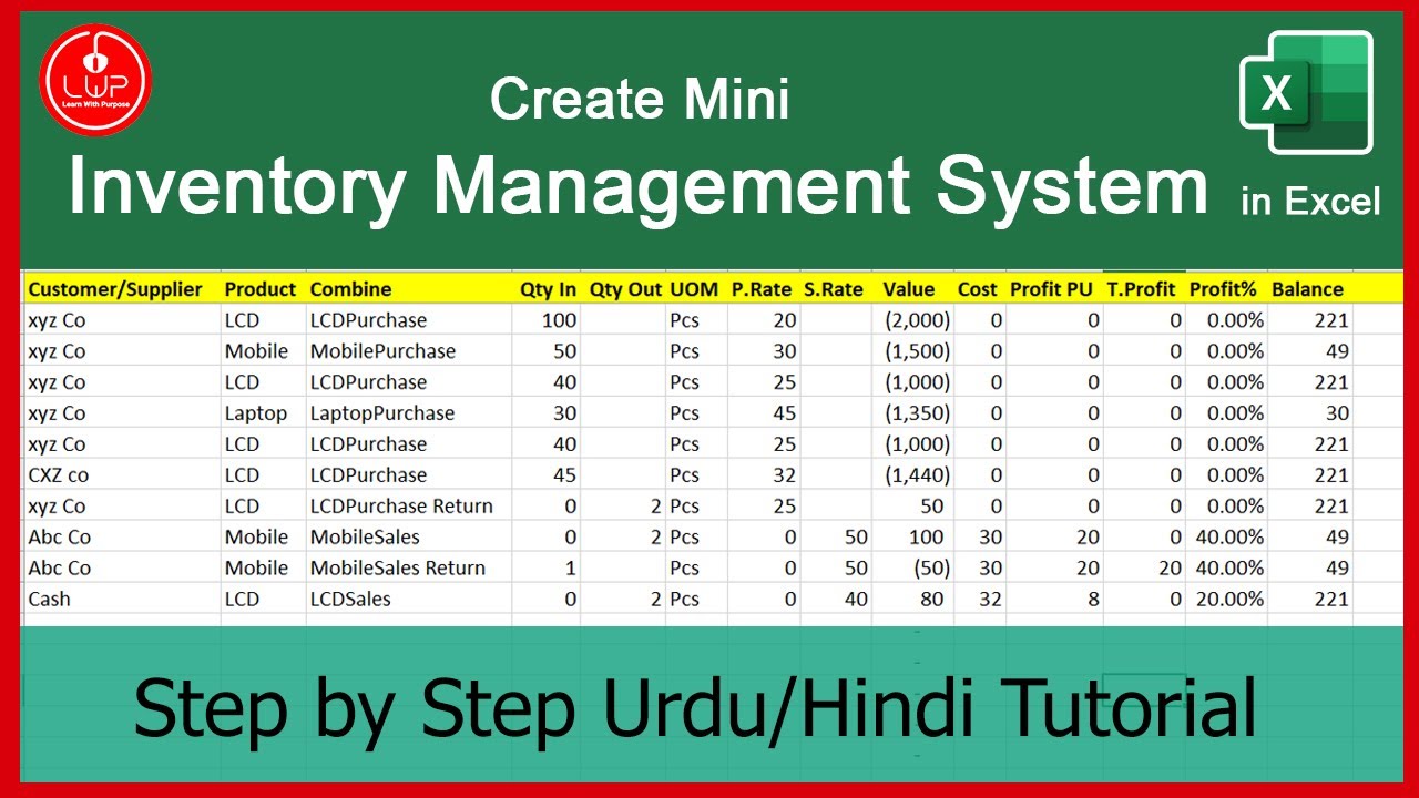 How to Create Mini Inventory Management System in Excel Last Rate Step ...