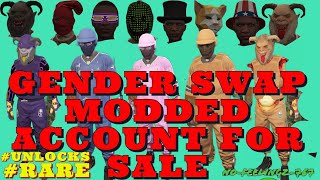 Gta5Online Gender Swap Rare Unlocks Modded Account For Salebase5 T-Shirt Details Below