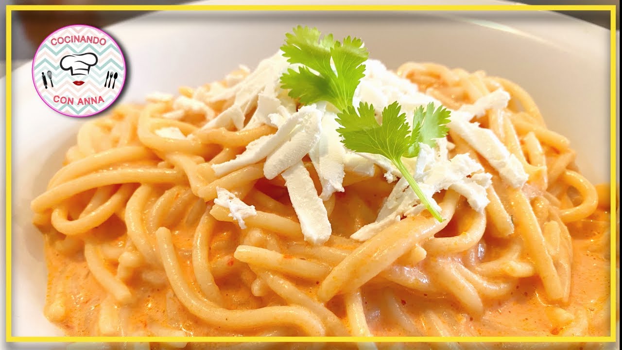 Espagueti Rojo con Crema!!! Riquísimo para Chicos y Grandes