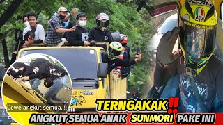 GOKIL ABIS❗Sunmori pke motor biasa || ANGKUT SEMUA ANAK SUNMORI PAKE TRUCK || Motovlog Indonesia