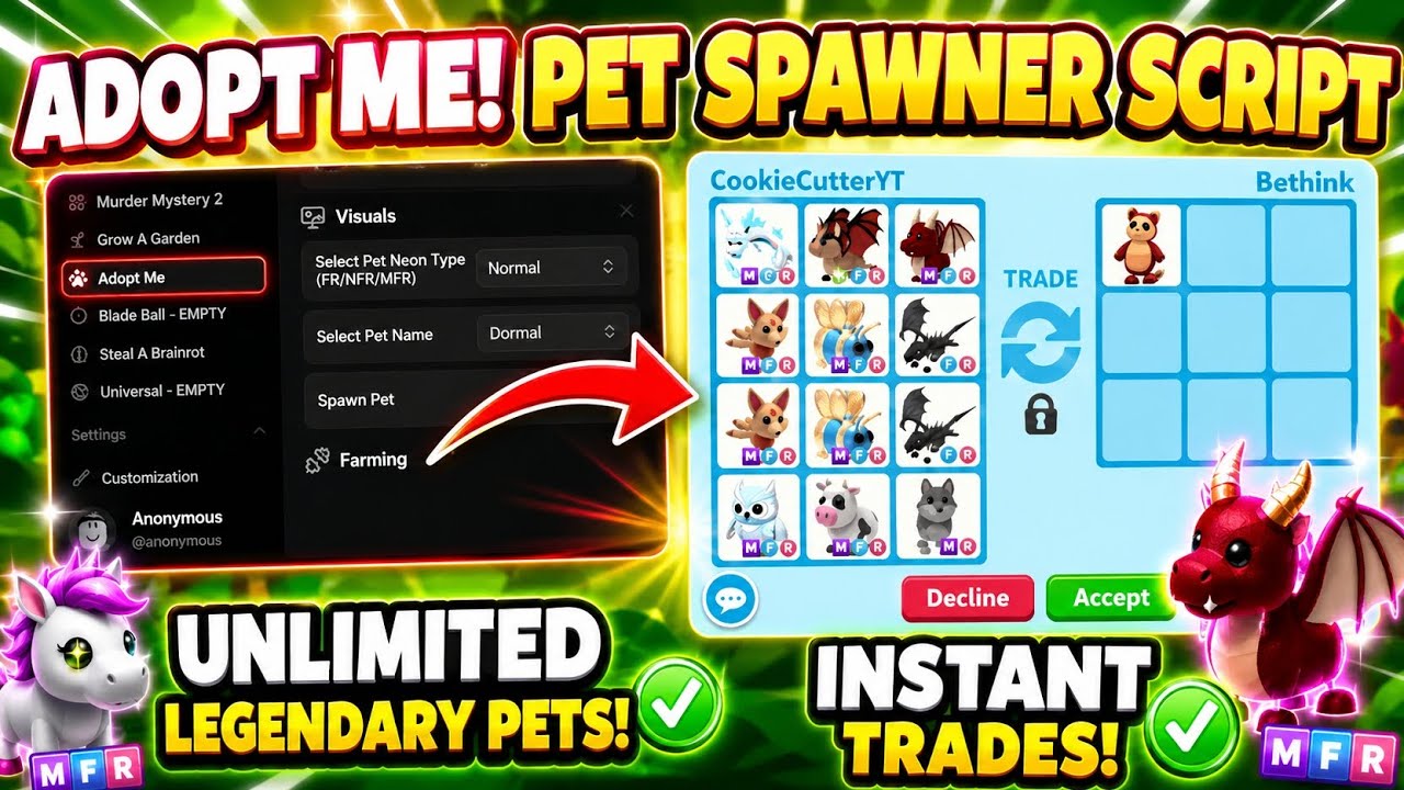 🔥 NEW ADOPT ME PET SPAWNER SCRIPT?! 😱 UNLIMITED LEGENDARY PETS ...