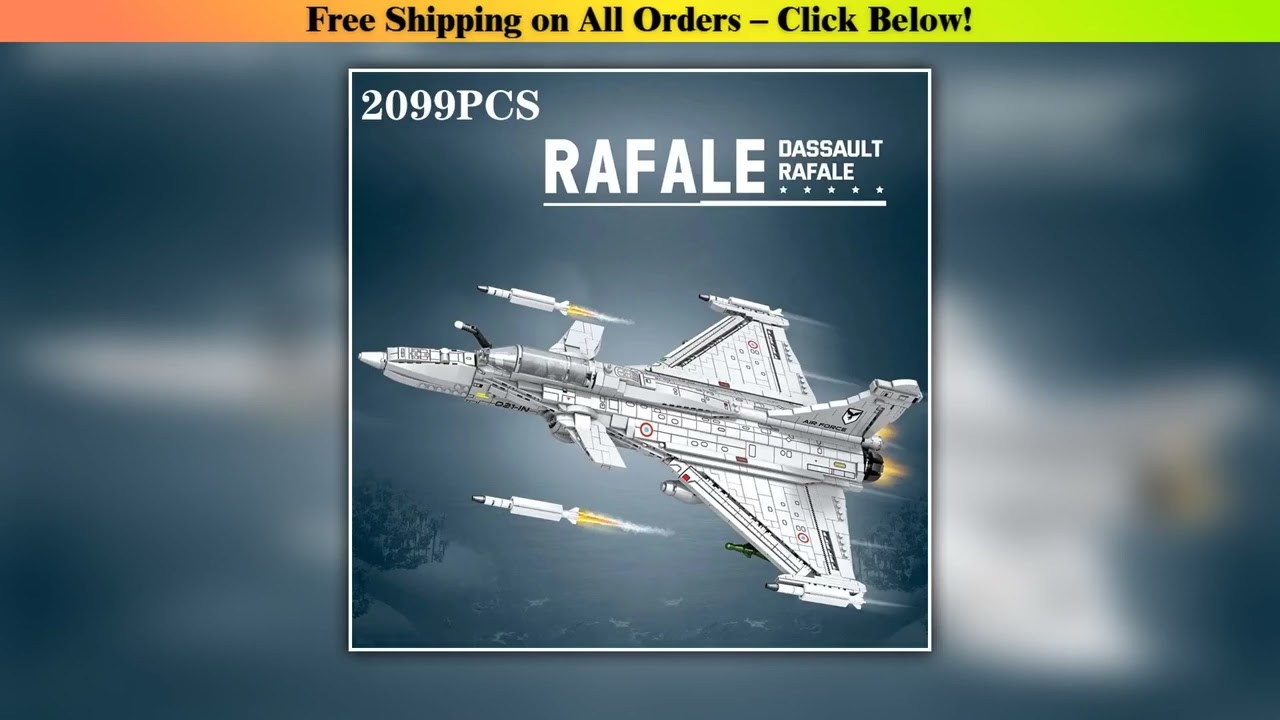 2099PCS Rafale Fighter Model Building Blocks Diy Military Plane Series Assembly Bricks Desktop