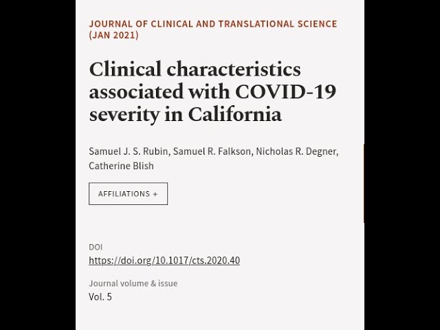 Clinical characteristics associated with COVID-19 severity in California | RTCL.TV class=