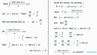 Indefinite Integeral Of Coslnx X