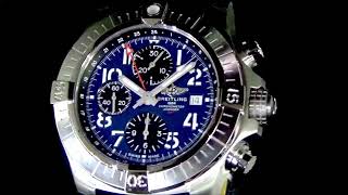 MEN'S BRIETLING AVENGER CHRONOGRAPH GMT BLUE DIAL, AUTOMATIC WRISTWATCH. Ref. 273 25951streaming