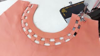 Fabric Patti और Dori से बनाएं एकदम नया Neck डिज़ाइन | Beautiful Neck Design with Dori screenshot 5
