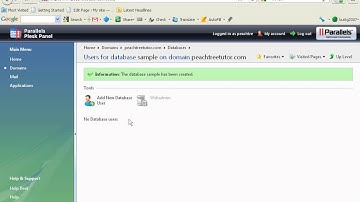 how to Create a database and ftp account