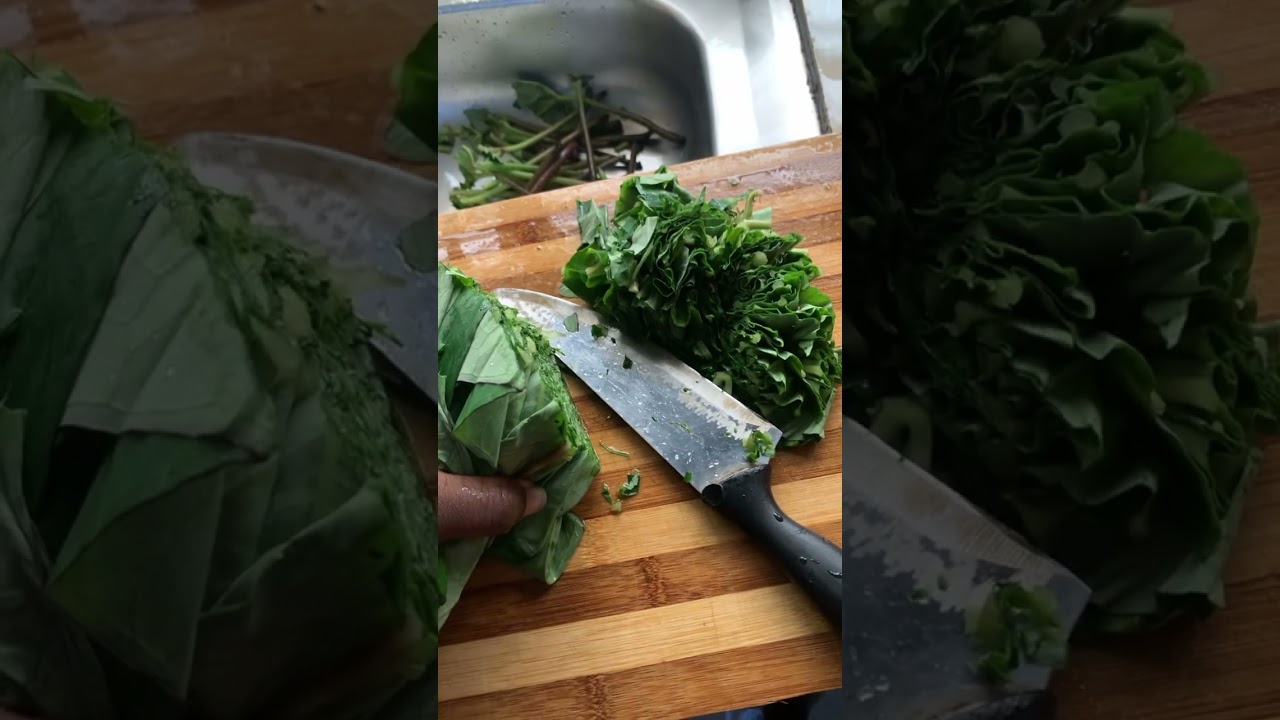 Preparation of kontomire stew