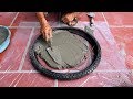 Amazing Technique Making Coffee Tables From Tires And Ceramic Tiles