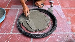 Amazing Technique Making Coffee Tables From Tires And Ceramic Tiles