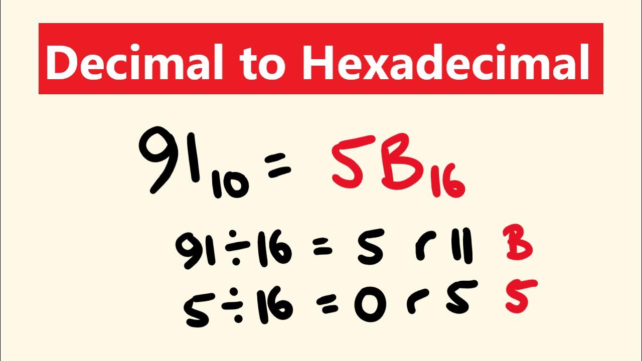 How to Convert Decimals to Hexadecimal - YouTube