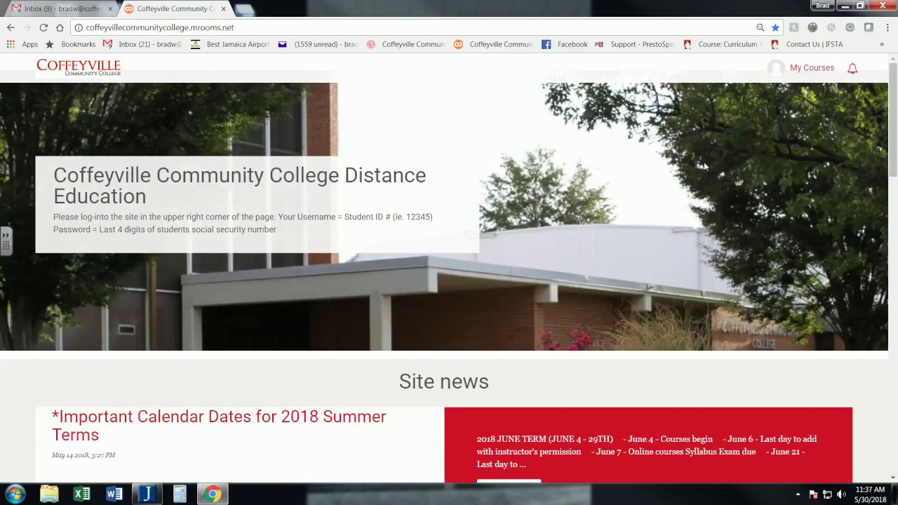 Coffeyville Community College Moodle Student Login Tutorial YouTube