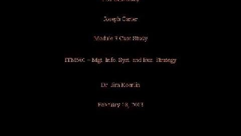 ITM501 Module 3, Case Study