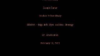 ITM501 Module 3, Case Study