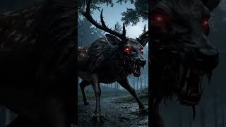 Giant Deer Chases Woman Run Through Forest Terrifying