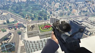 GTA 5 - Mafia Rooftop Sniper Hit + Ten Star Escape screenshot 4