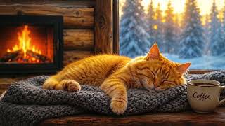 🔥 Cozy Fireplace & Snoring Cat | Best Relaxation Videos. #asmr #purringcats #fireplace #relaxation