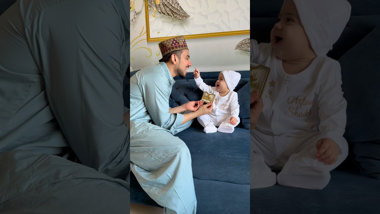 First Eidi from his dad. Say MashaAllah and keep him in your duas 🌙✨#eidmubarak #shorts #addylovers