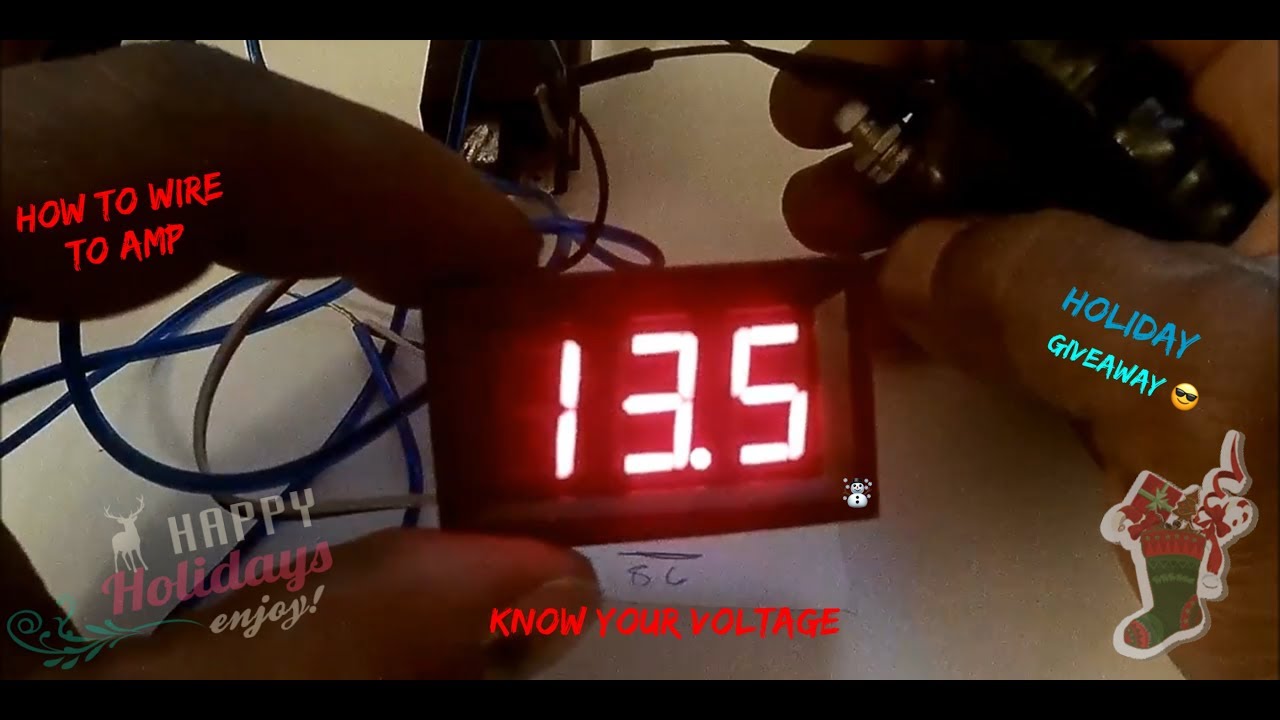 HOLIDAY GIVEAWAY How To Wire a voltmeter to amp W/Relay YouTube